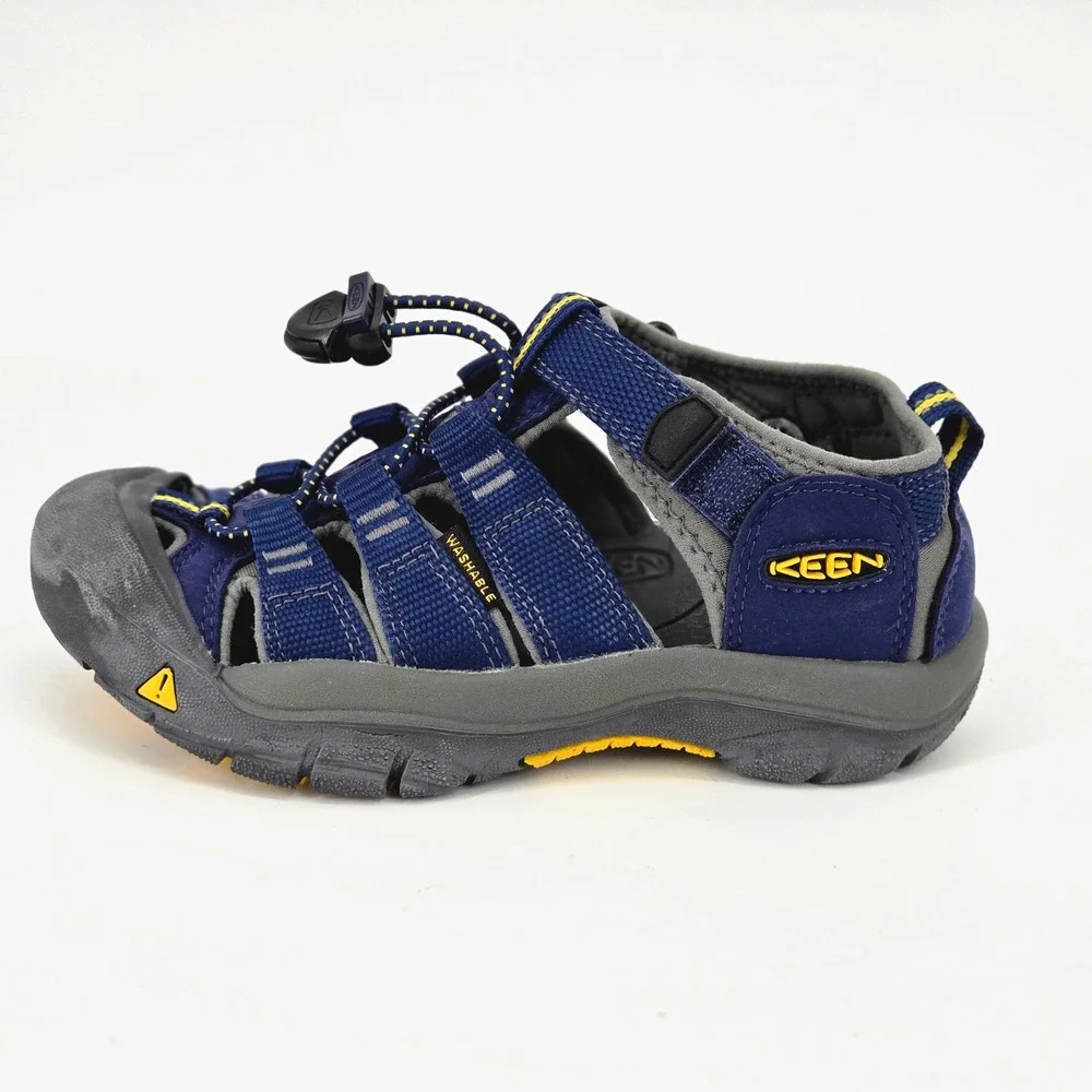 KEEN Newport H2 Navy Blue Yellow Waterproof Closed Toe Sandals Kids Size 13